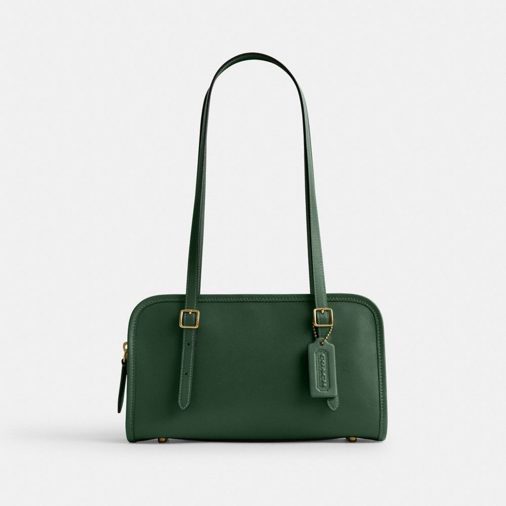 Coach Swing Zip bag Hunter Green with Gold Details